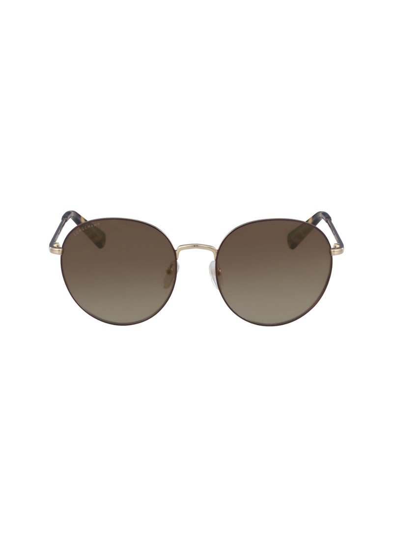 Women's UV Protection Round Shape Metal Sunglasses LO101S-715-5619 - Lens Size: 56 - Bright Gold