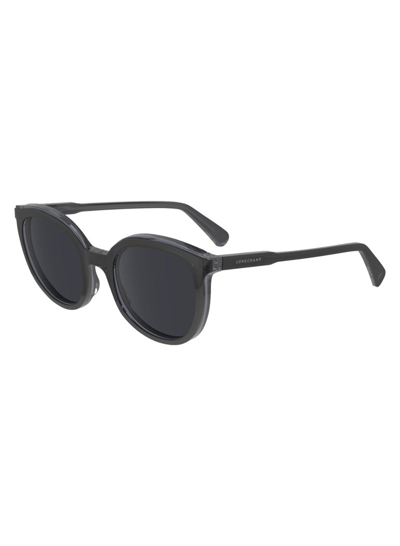 Women's UV Protection Round Shape Acetate Sunglasses LO739S-018-5020 - Lens Size: 50 - Black/Grey