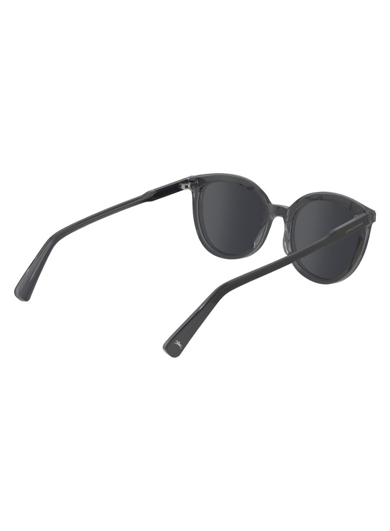 Women's UV Protection Round Shape Acetate Sunglasses LO739S-018-5020 - Lens Size: 50 - Black/Grey