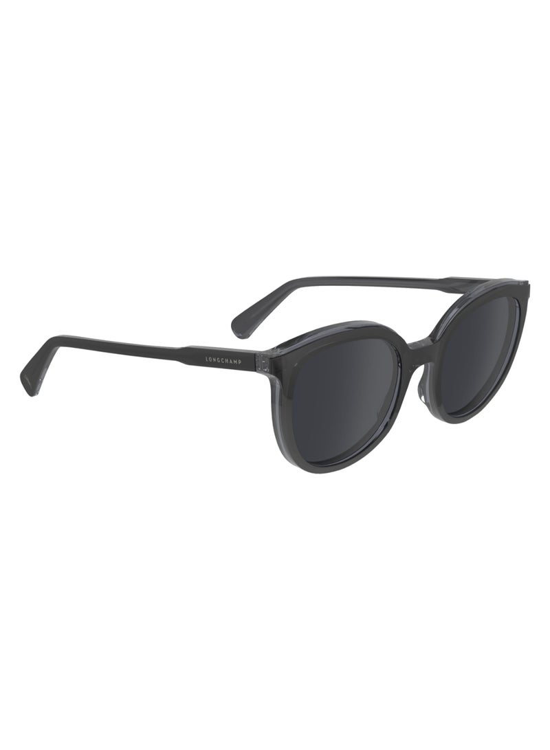 Women's UV Protection Round Shape Acetate Sunglasses LO739S-018-5020 - Lens Size: 50 - Black/Grey