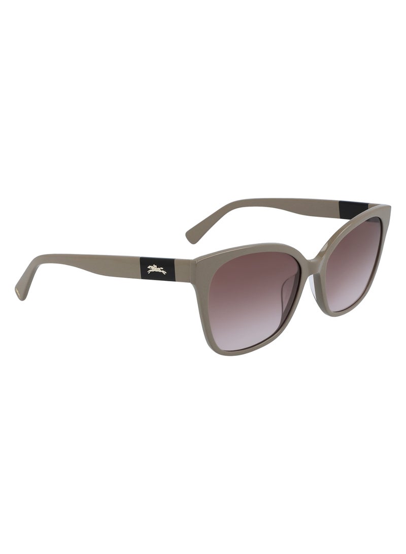 Women's UV Protection Rectangular Shape Acetate Sunglasses LO657S-271-5517 - Lens Size: 55 - Taupe