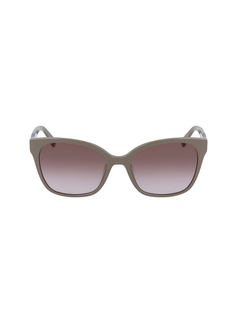 Women's UV Protection Rectangular Shape Acetate Sunglasses LO657S-271-5517 - Lens Size: 55 - Taupe