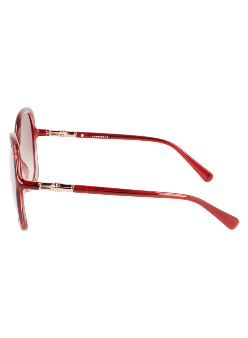 Women's UV Protection Rectangular Shape  Sunglasses LO711S-603-5917 - Lens Size: 59 - Gradient Burgundy Pink
