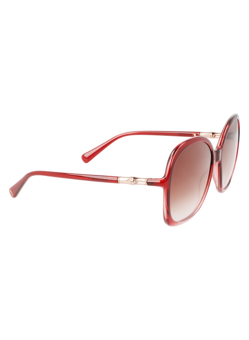Women's UV Protection Rectangular Shape  Sunglasses LO711S-603-5917 - Lens Size: 59 - Gradient Burgundy Pink