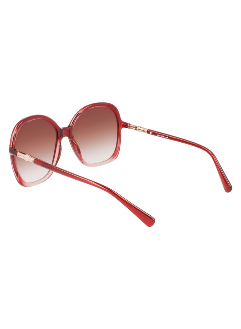 Women's UV Protection Rectangular Shape  Sunglasses LO711S-603-5917 - Lens Size: 59 - Gradient Burgundy Pink