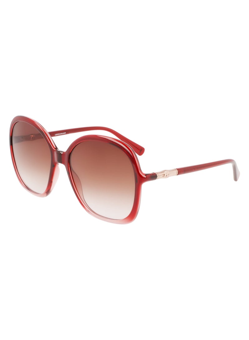 Women's UV Protection Rectangular Shape  Sunglasses LO711S-603-5917 - Lens Size: 59 - Gradient Burgundy Pink
