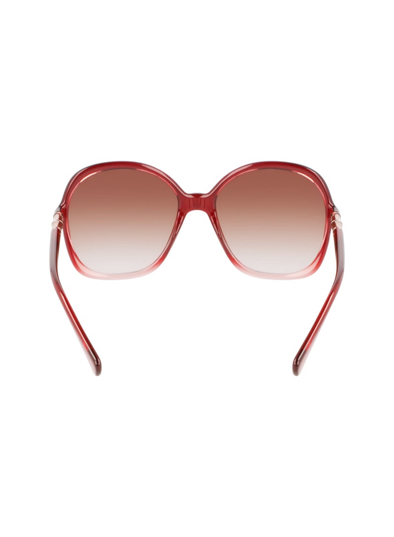 Women's UV Protection Rectangular Shape  Sunglasses LO711S-603-5917 - Lens Size: 59 - Gradient Burgundy Pink