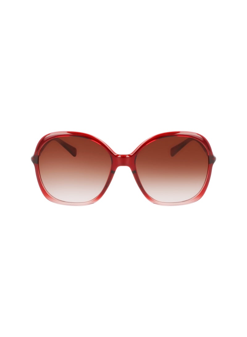 Women's UV Protection Rectangular Shape  Sunglasses LO711S-603-5917 - Lens Size: 59 - Gradient Burgundy Pink