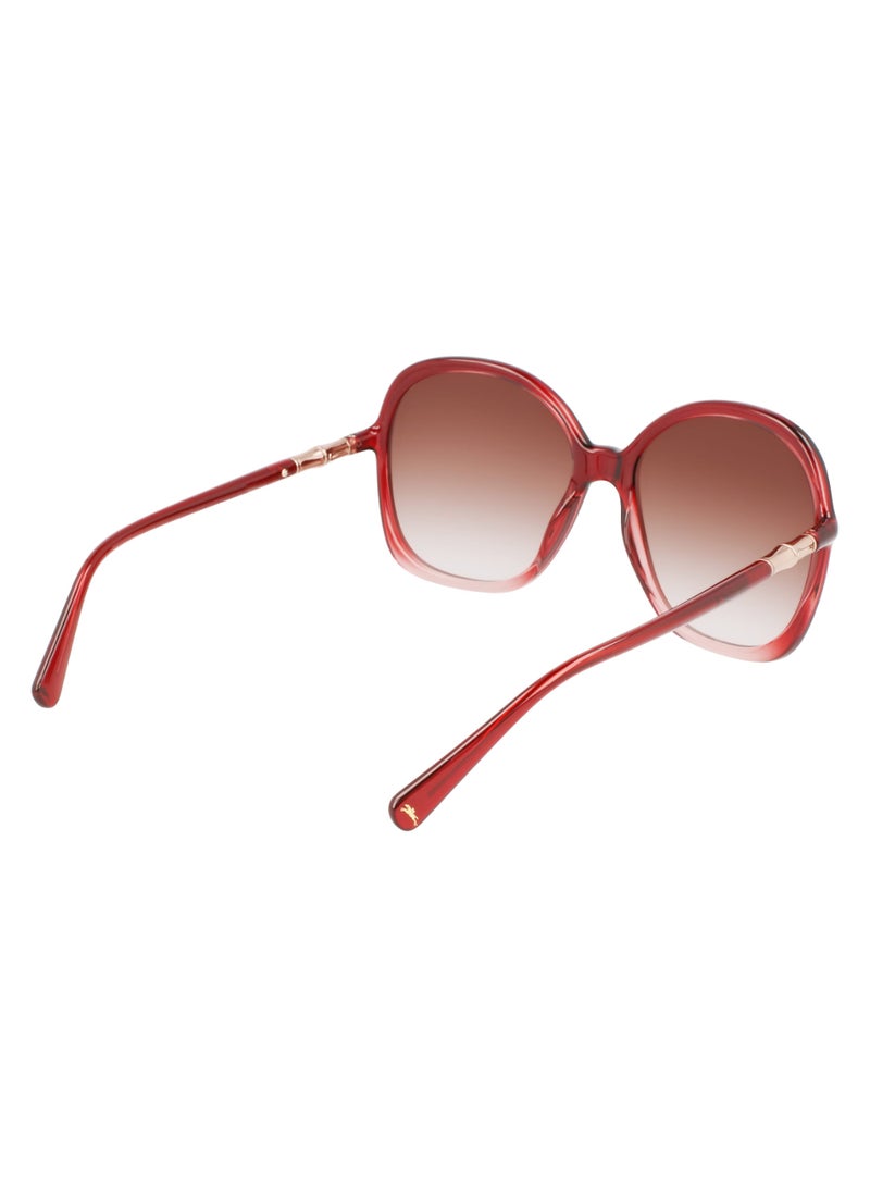 Women's UV Protection Rectangular Shape  Sunglasses LO711S-603-5917 - Lens Size: 59 - Gradient Burgundy Pink