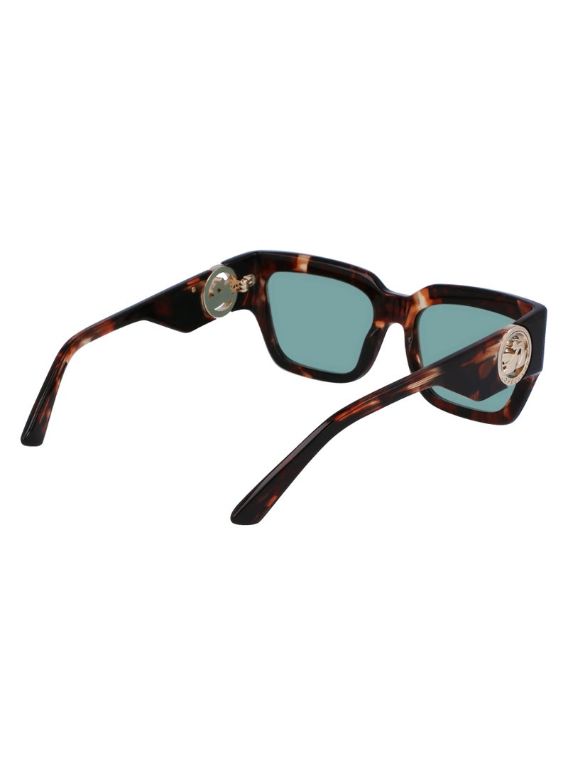 Women's UV Protection Rectangular Shape Acetate Sunglasses LO735S-230-5518 - Lens Size: 55 - Havana
