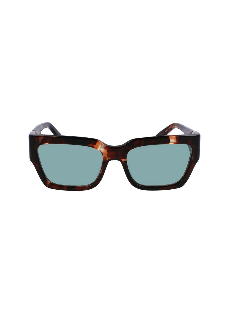Women's UV Protection Rectangular Shape Acetate Sunglasses LO735S-230-5518 - Lens Size: 55 - Havana