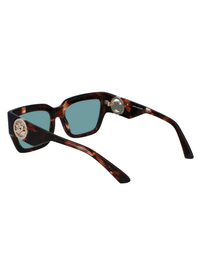 Women's UV Protection Rectangular Shape Acetate Sunglasses LO735S-230-5518 - Lens Size: 55 - Havana