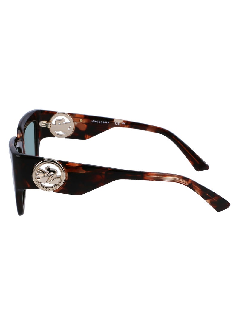 Women's UV Protection Rectangular Shape Acetate Sunglasses LO735S-230-5518 - Lens Size: 55 - Havana