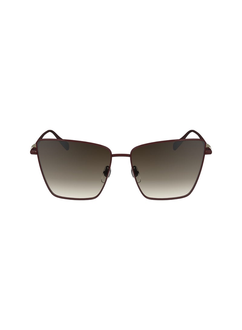 Women's UV Protection Square Shape Metal Sunglasses LO172S-601-5815 - Lens Size: 58 - Burgundy