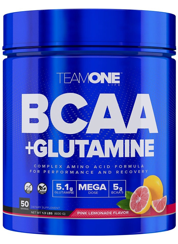 BCAA + Glutamine Performance and Recovery Pink Lemonade Flavour 50 Servings