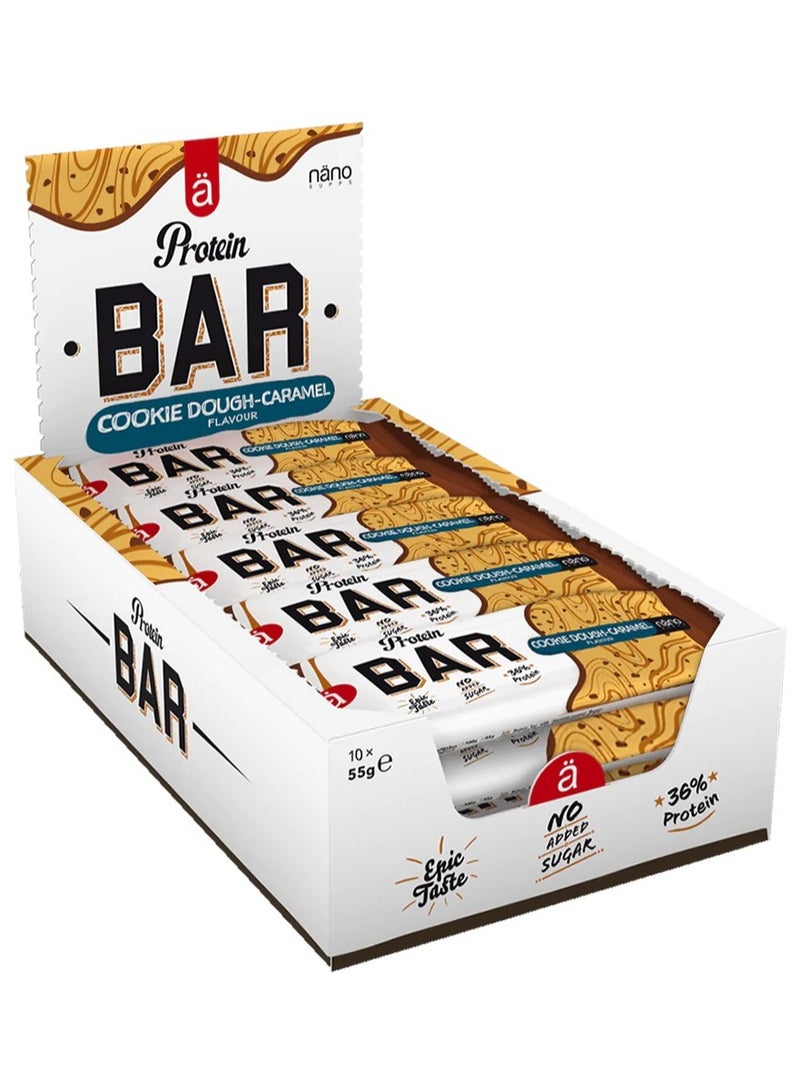 Nano Supps Protein Bar Cookie Dough Caramel Flavor 55g Pack of 15