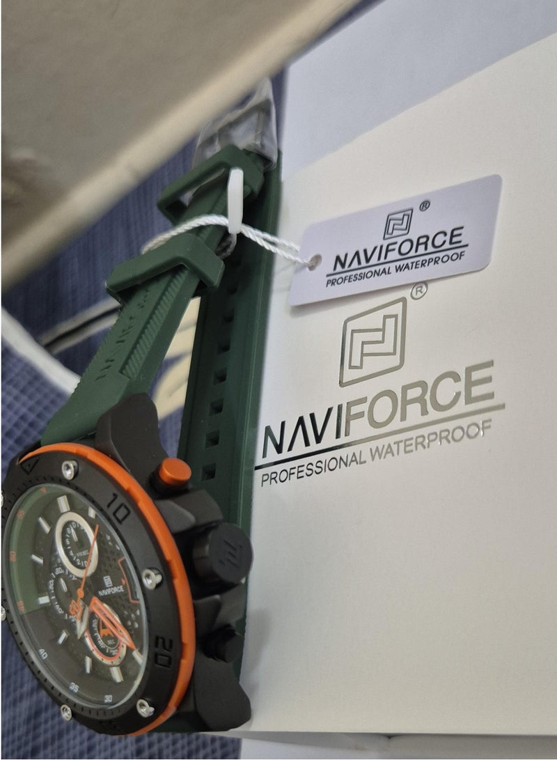 NAVIFORCE Men's Fashion Wrist Watch NF8062, Silicone Strap, Waterproof Quartz Watch for Men