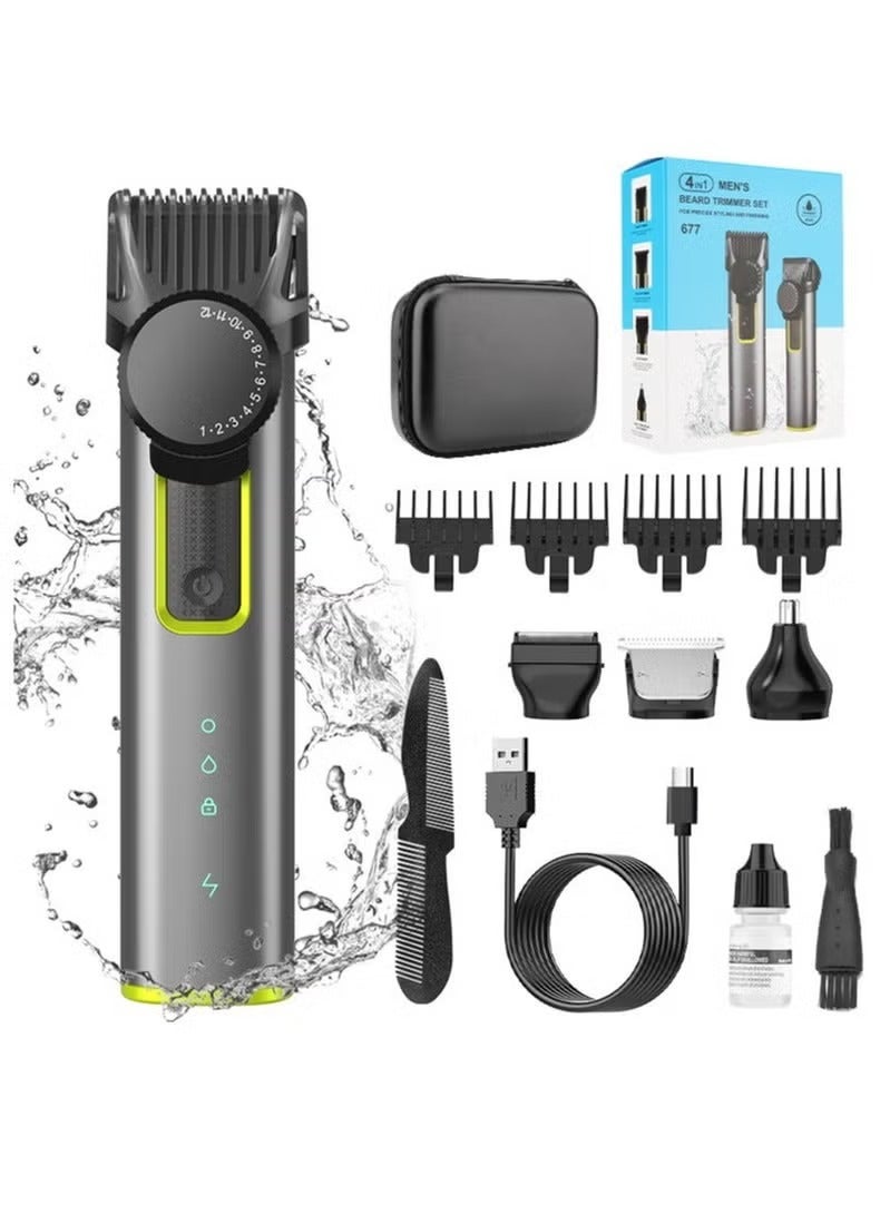 Men's Multifunctional Hair Clipper 4 in 1 Shaver Nose Hair Trimmer Set