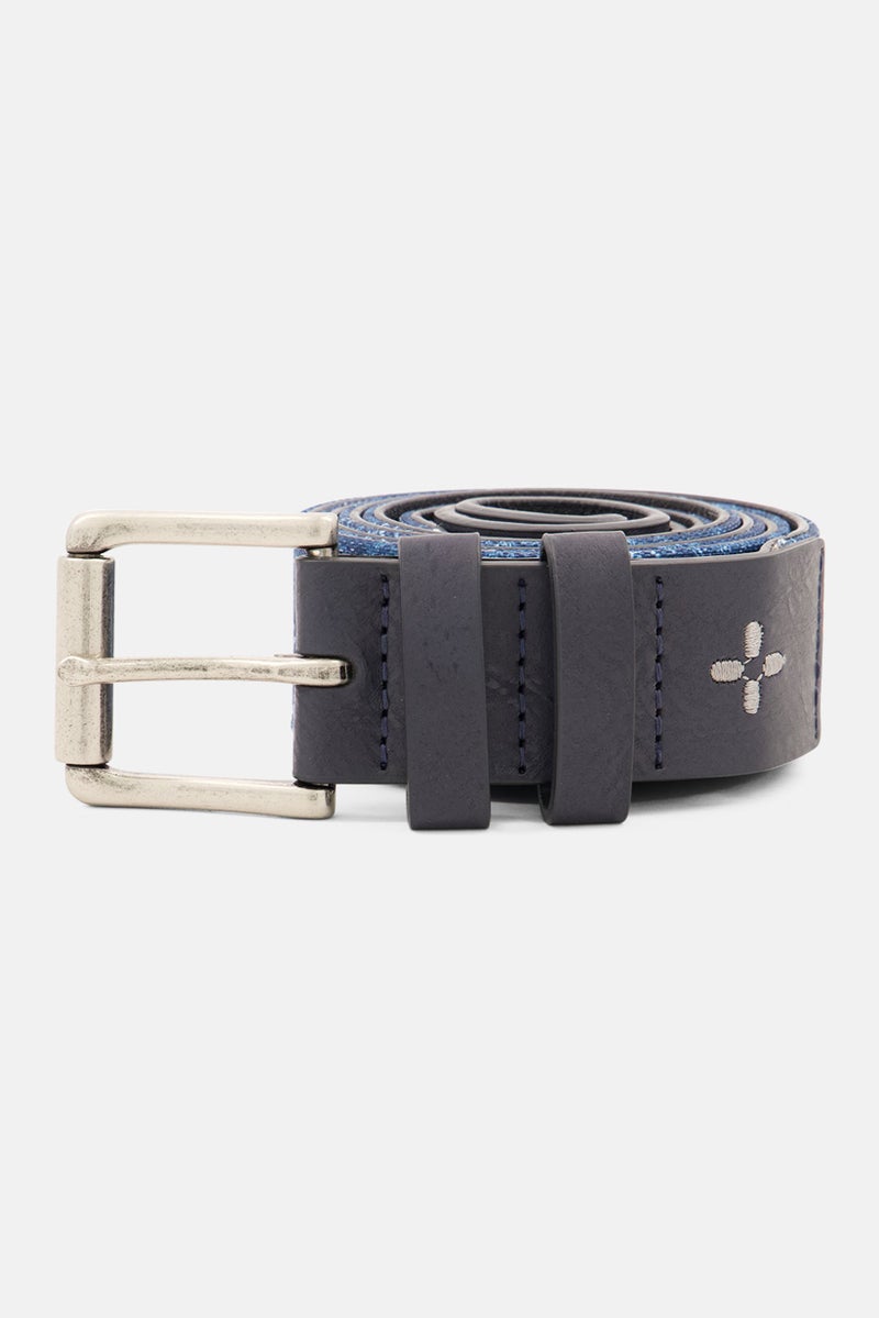 Men Paisley Belt, Blue Combo