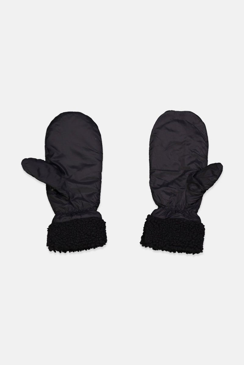 Men 1 Piece Quilted Mittens, Black