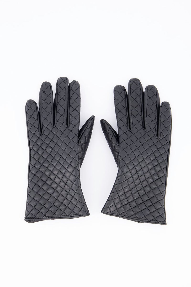 Women Leather Gloves, Black
