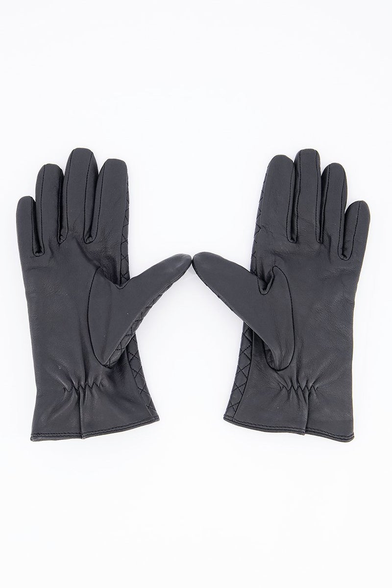Women Leather Gloves, Black