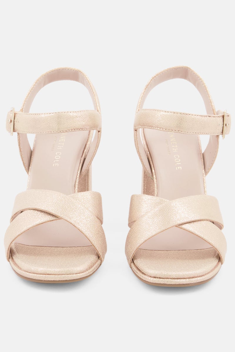 Women Medium Adjustable Buckle Sandal, Beige