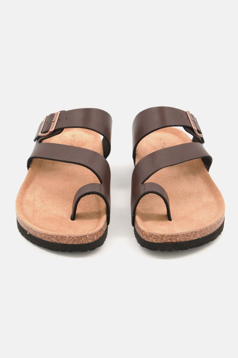 Men Slip On Sandals, Brown