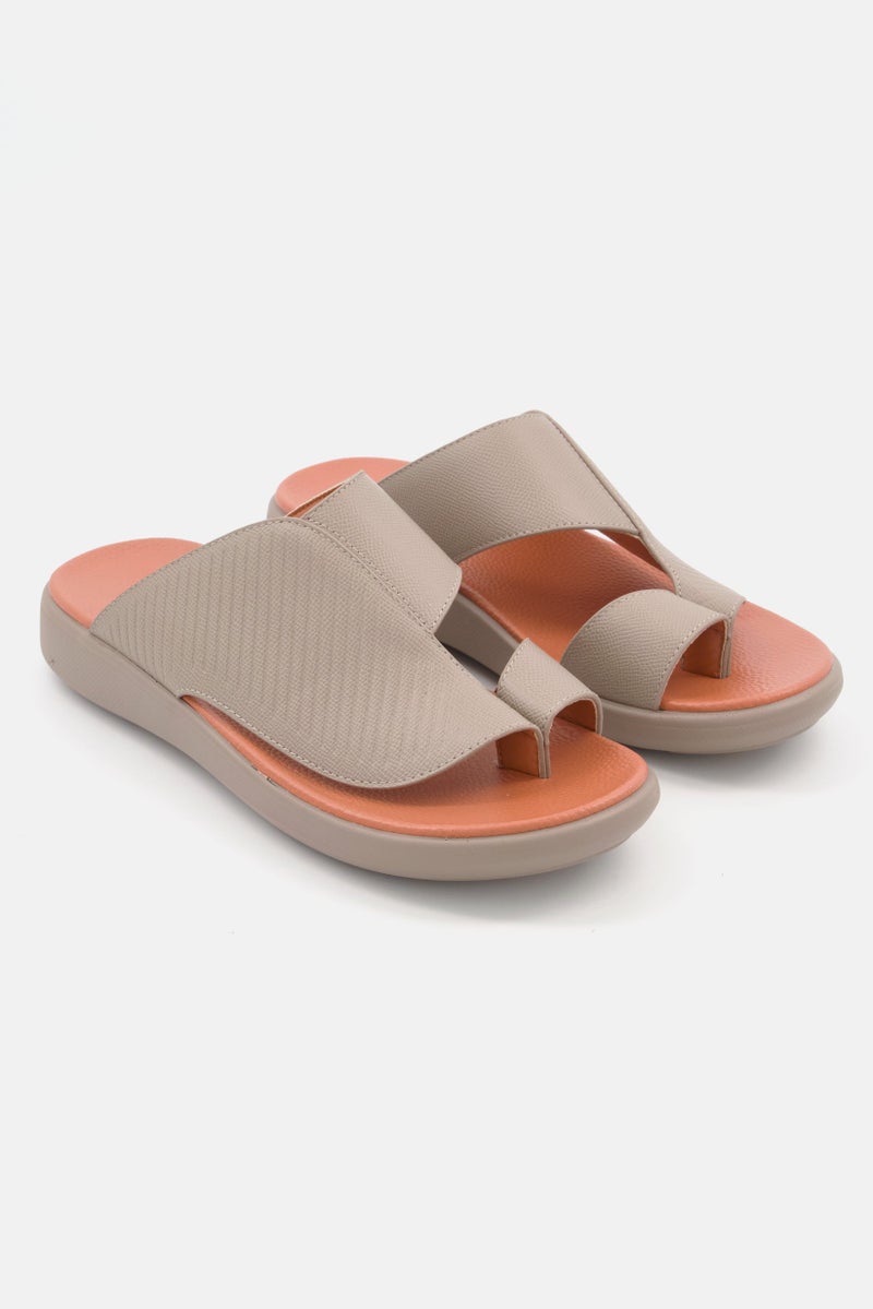 Men Slip On Sandals, Tan Combo