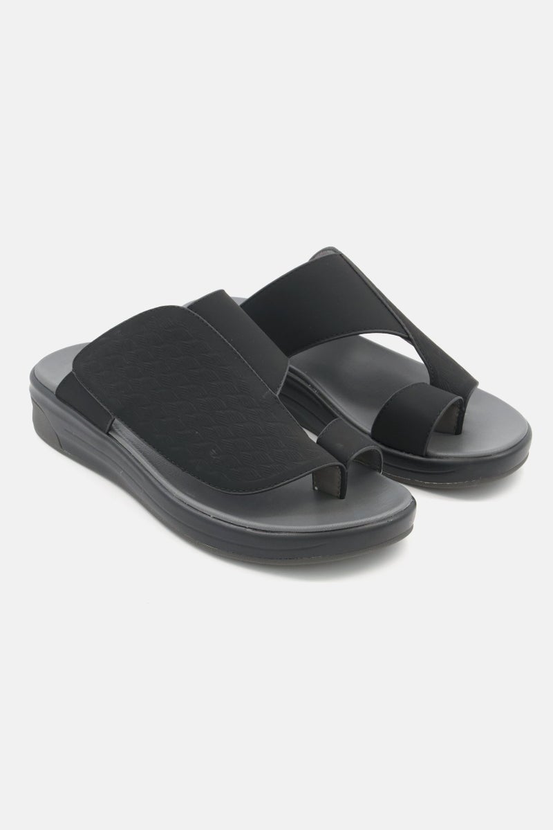 Men Slip On Sandals, Black/Grey