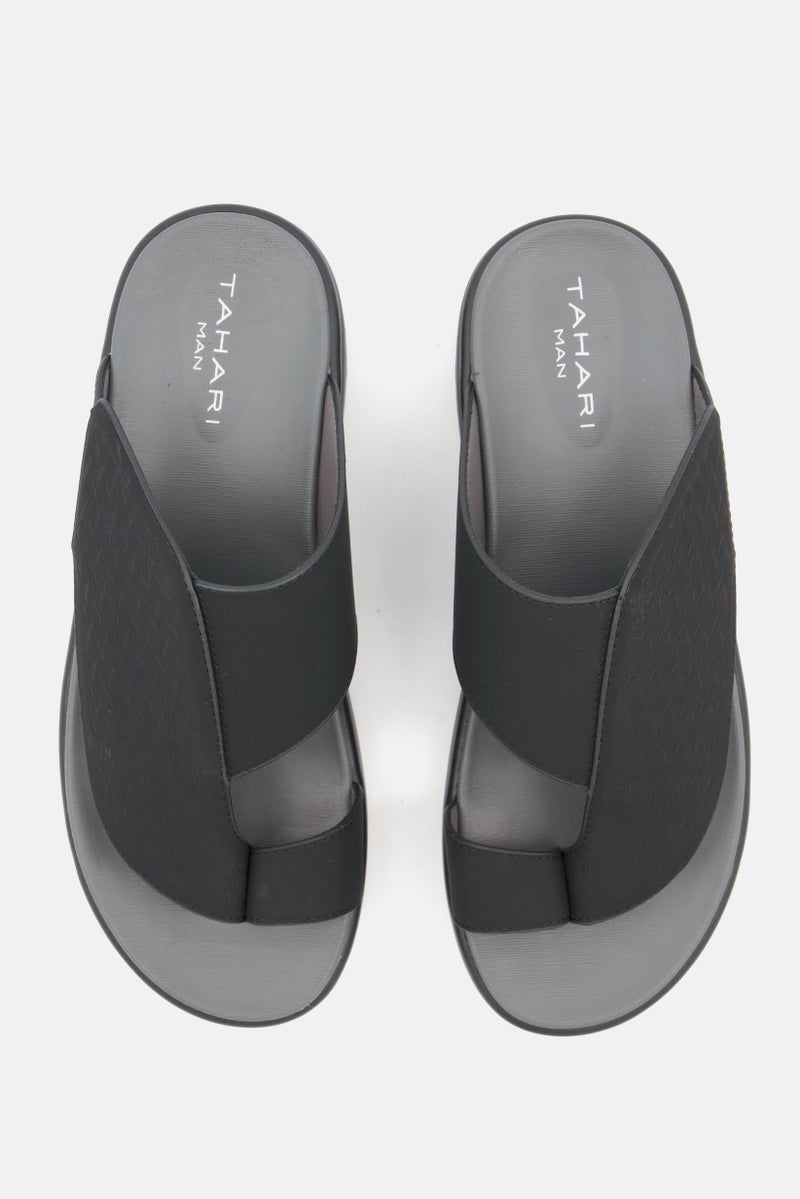 Men Slip On Sandals, Black/Grey