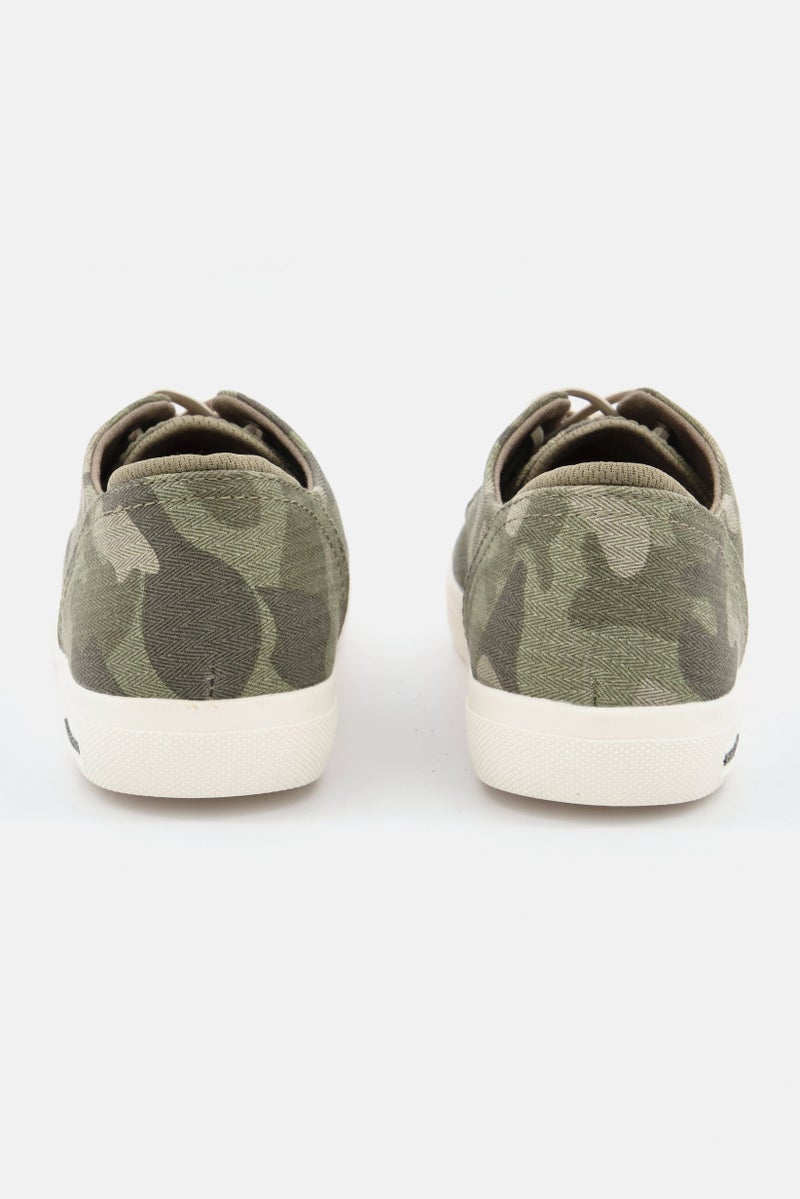 Kids Boy Kiva Camo Lace up Casual Shoes, Olive