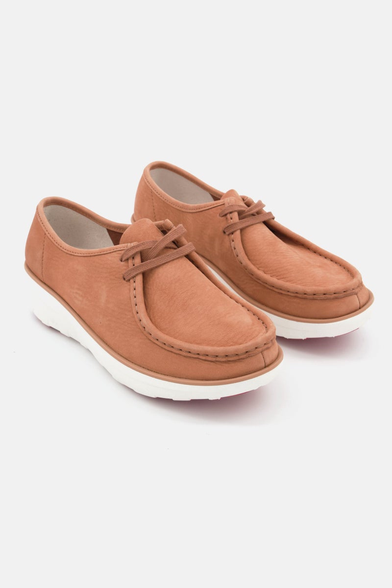 Women Lace Up Casual Shoes, Tan