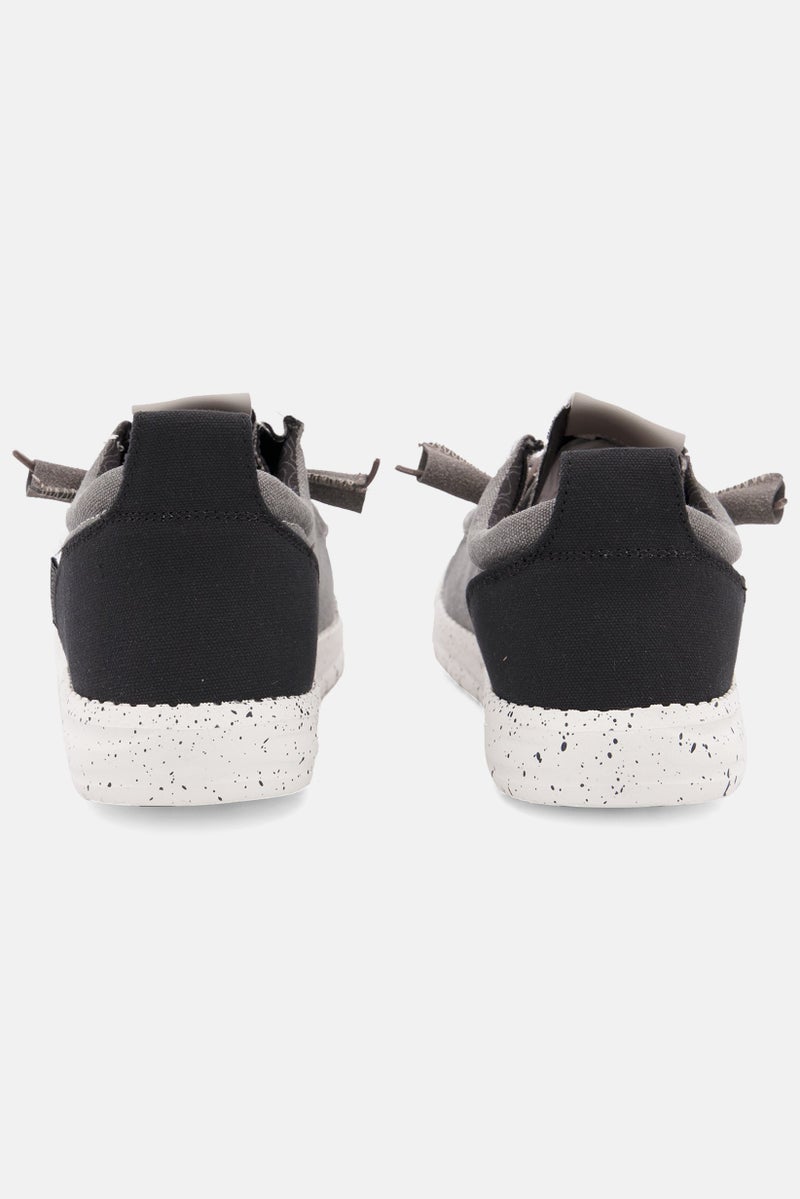 Men Canvas Lace Up Shoes, Grey