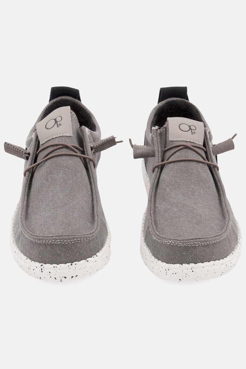 Men Canvas Lace Up Shoes, Grey