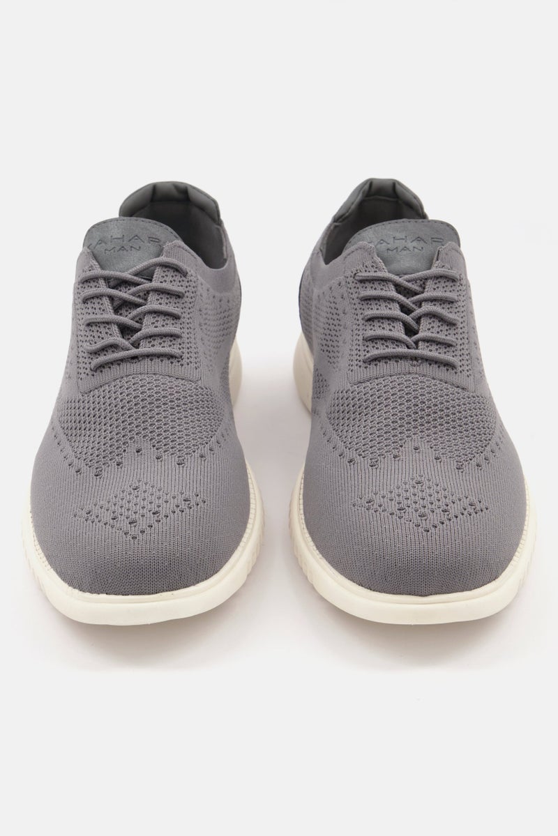 Men Lace Up Casual Shoes, Grey