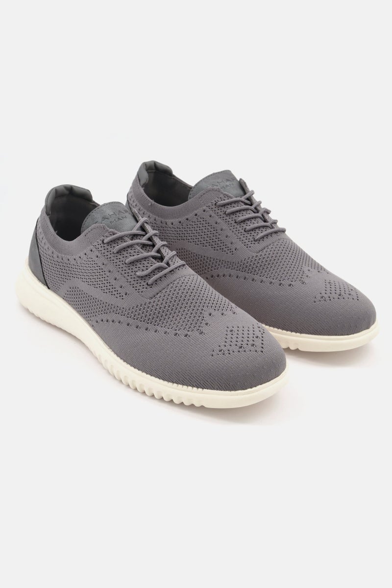 Men Lace Up Casual Shoes, Grey