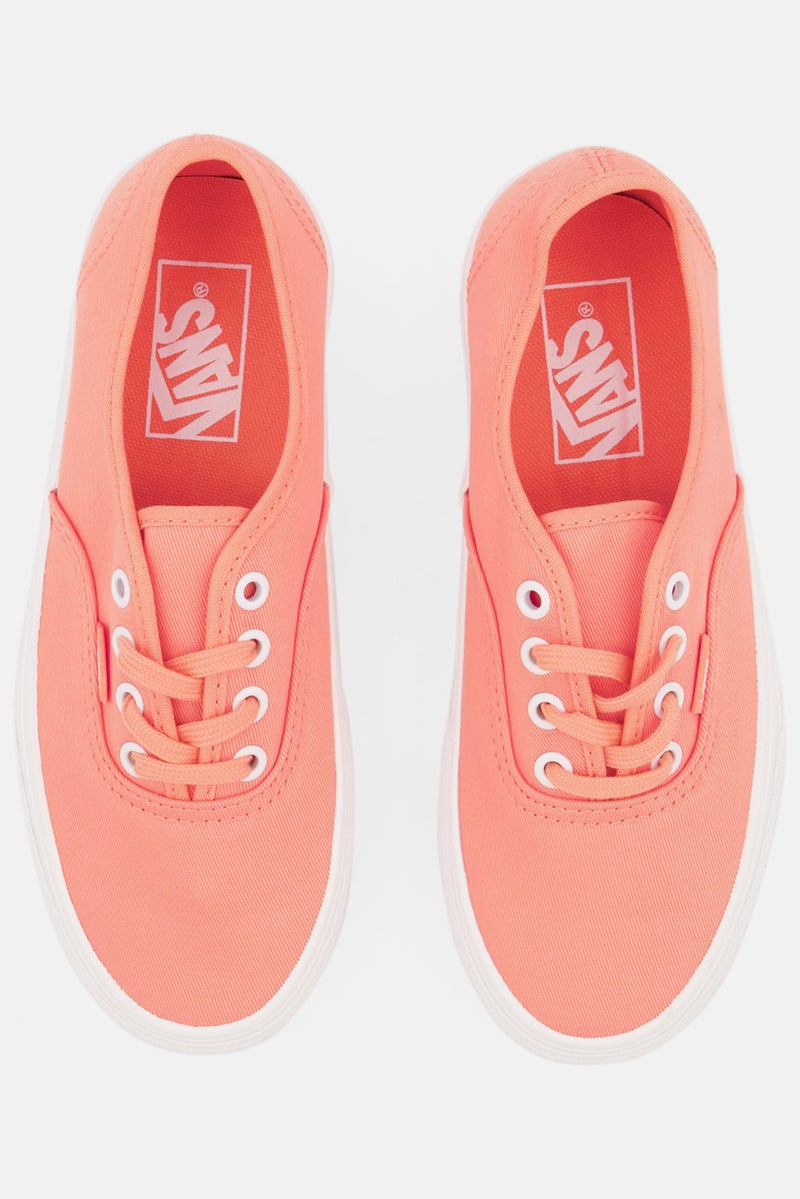 Women Authentic Plat Lace Up Skate Shoe, Orange