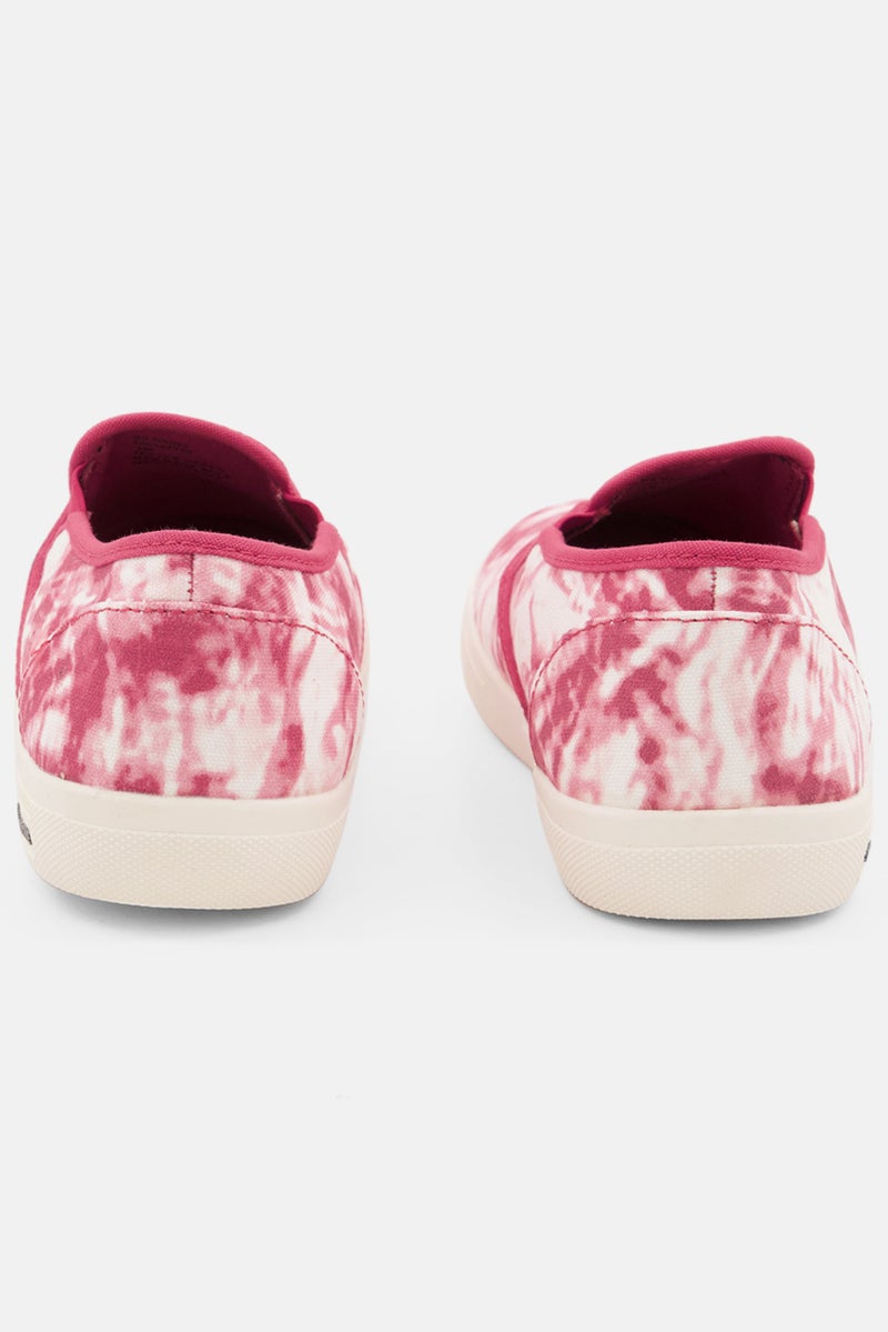 Kids Girl Reins Tie Dye Slip On Sneaker Shoe, Red Combo