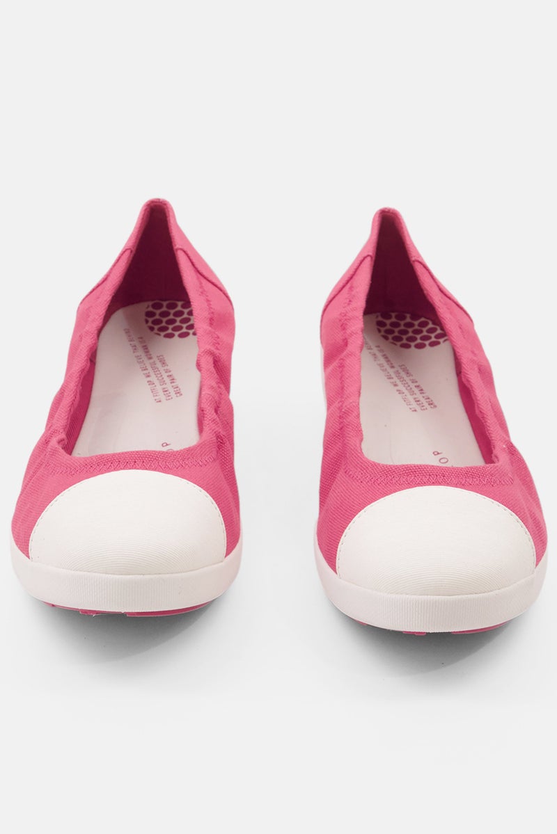 Women Slip On Causal Shoes, Dark Pink/White