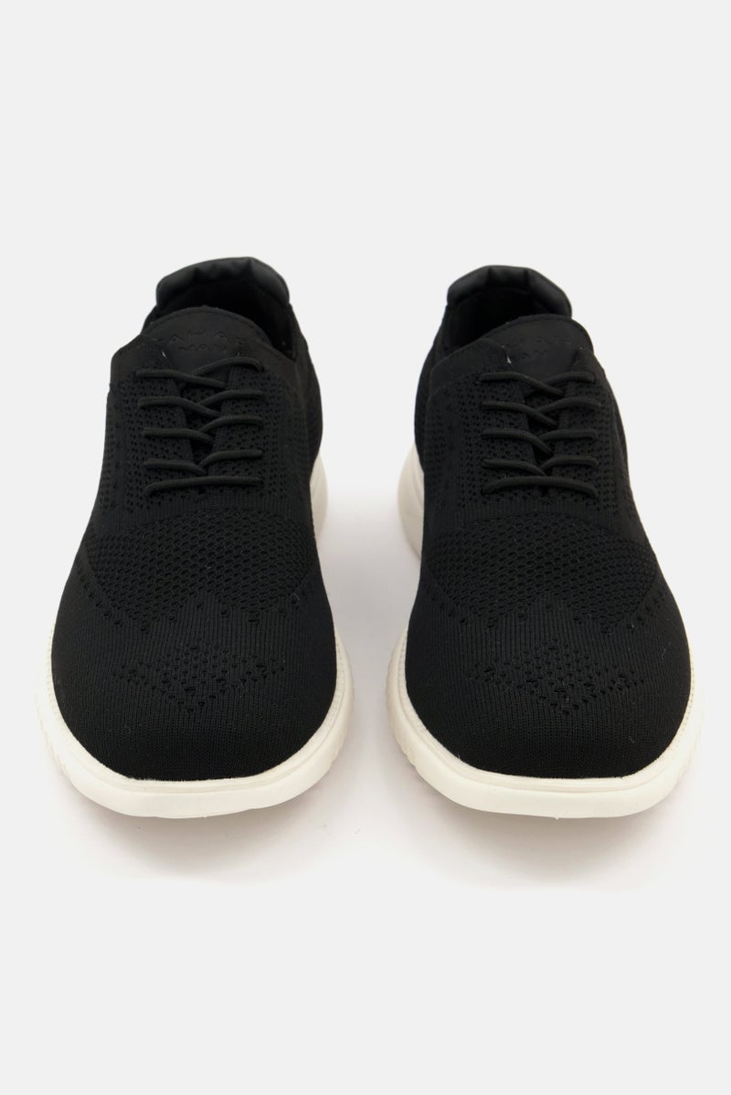 Men Lace Up Casual Shoes, Black