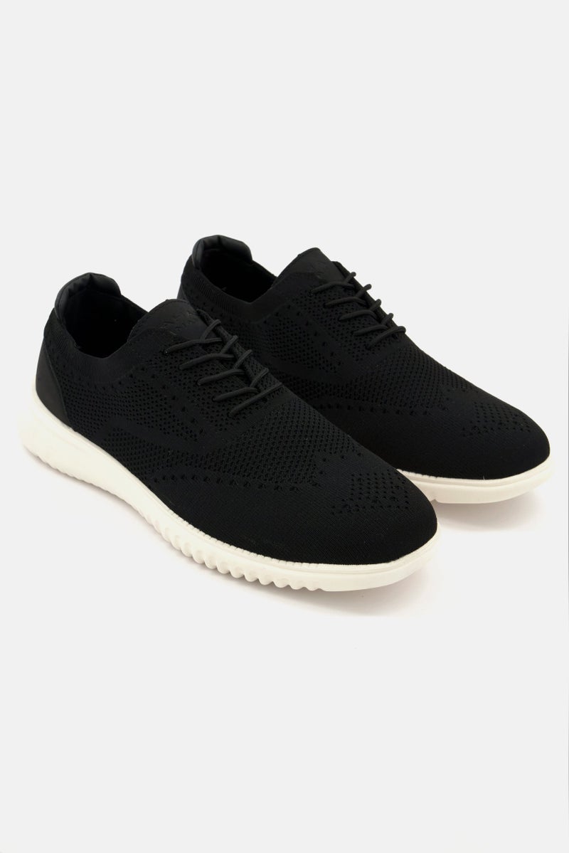 Men Lace Up Casual Shoes, Black