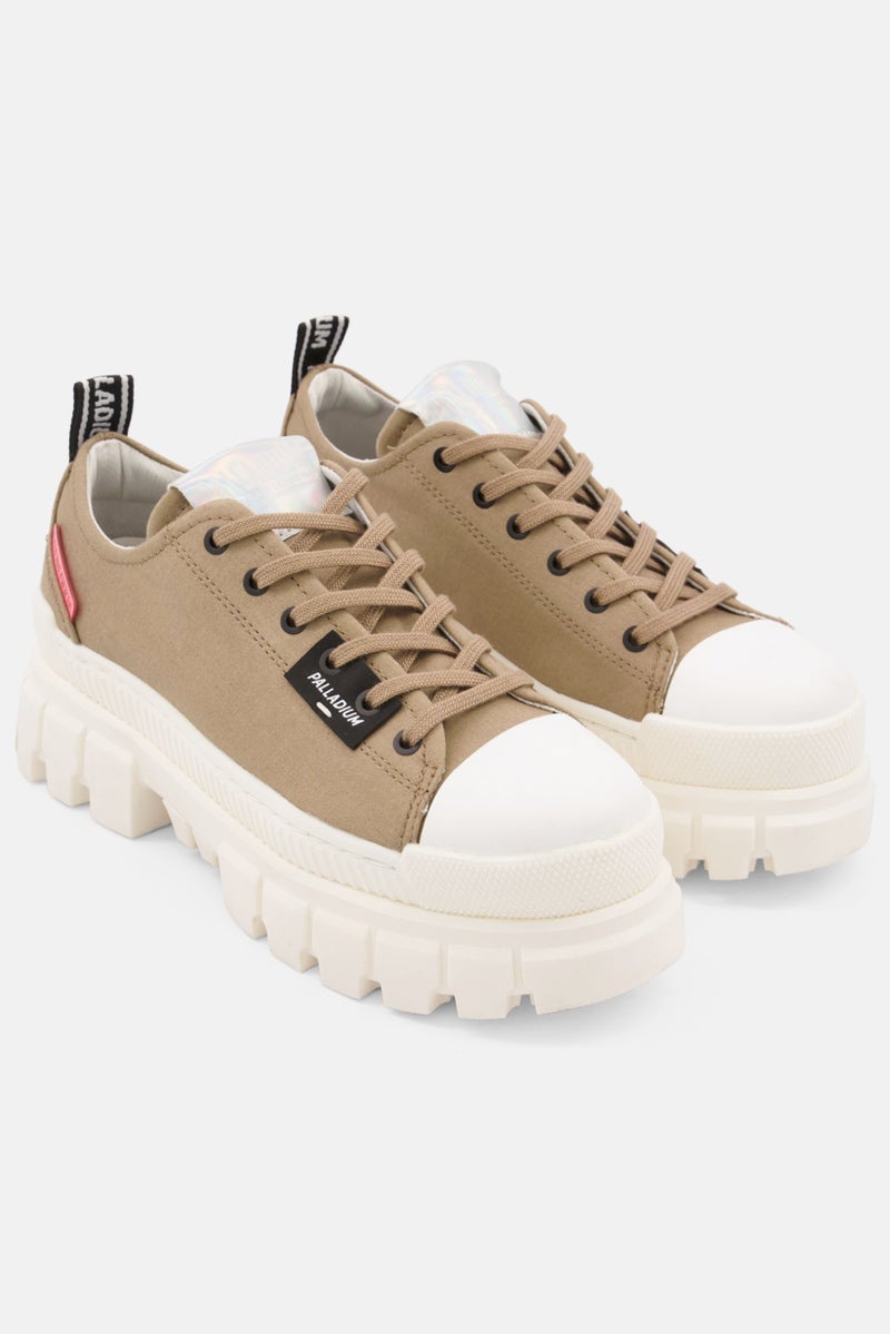 Women Revolt Lace Up Casual Shoes, Olive/White