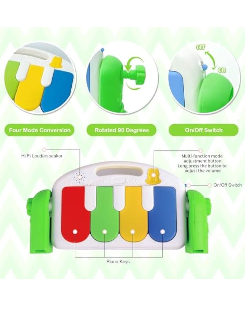 Play Mats for Baby Gyms, Kick and Play Piano Gym Mats, Detachable Tummy Time Mat with Music and Lights, Musical Electronic Learning Toys, Activity Center for Babies and Toddlers
