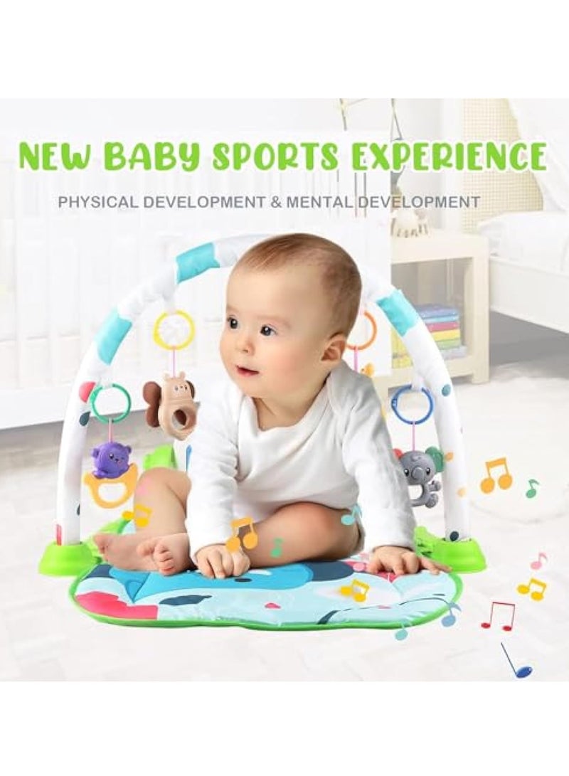 Play Mats for Baby Gyms, Kick and Play Piano Gym Mats, Detachable Tummy Time Mat with Music and Lights, Musical Electronic Learning Toys, Activity Center for Babies and Toddlers