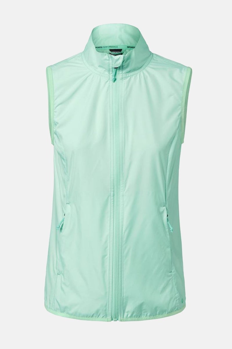 Women Sportswear Fit Sleeveless Running Vest, Mint Green