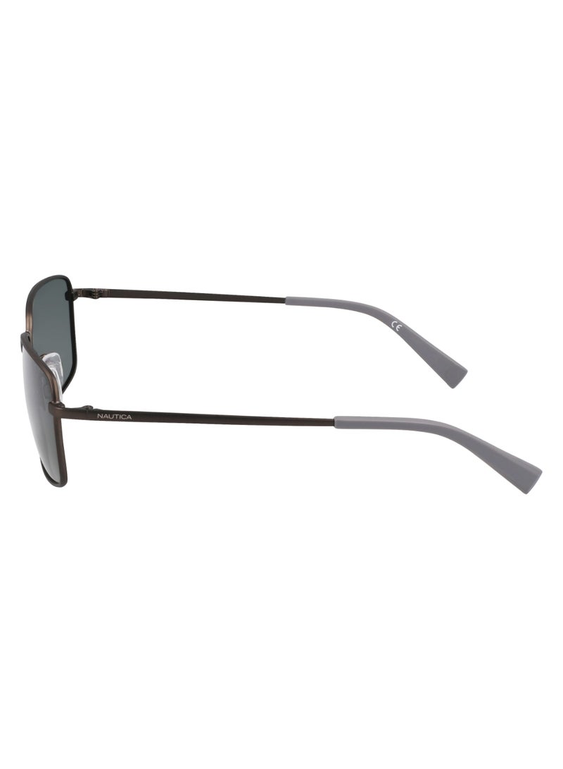 Men's UV Protection Rectangular Shape Metal Sunglasses N102SP-030-5518 - Lens Size: 55 - Matte Gunmetal