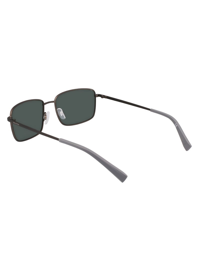 Men's UV Protection Rectangular Shape Metal Sunglasses N102SP-030-5518 - Lens Size: 55 - Matte Gunmetal