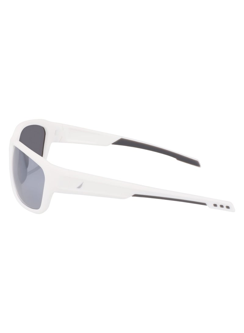 Men's UV Protection Rectangular Shape  Sunglasses N901SP-105-6117 - Lens Size: 61 - Matte White