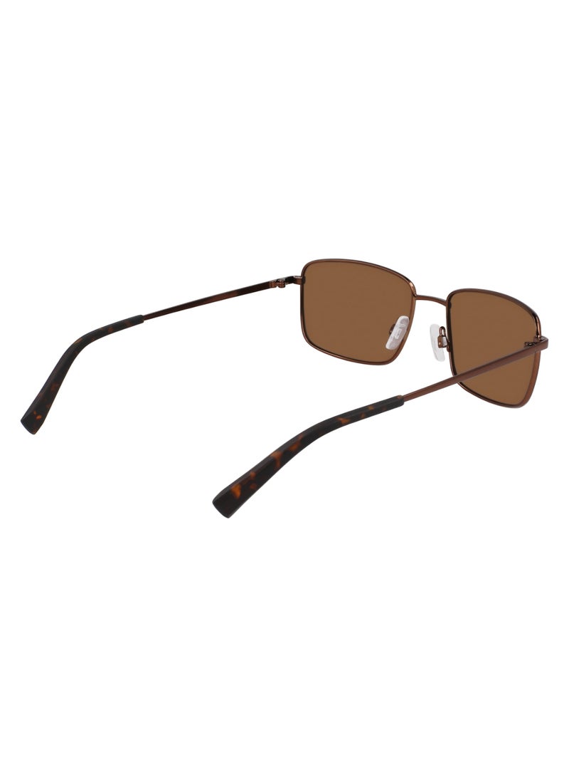 Men's UV Protection Rectangular Shape Metal Sunglasses N102SP-210-5518 - Lens Size: 55 - Matte Brown